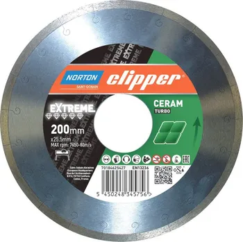 Řezný kotouč Diamantový kotouč na obklady a dlažbu NORTON Clipper EXTREME CERAM SOFT 200 x 25,40 mm