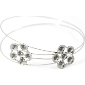 Materiál na výrobu šperku Náramek na zámek kytička 60mm - Nerez SL