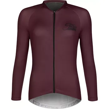 cyklistický dres dres FORCE CHARM UNI dlouhý rukáv, bordó L