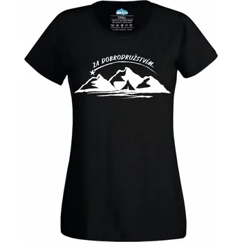 Dámské tričko Dámské tričko Za dobrodružstvím (Velikost: XS, Barva: Černá)