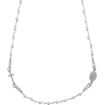 Šperk Stříbrný růžencový náhrdelník perlový délka náhrdelníku 54cm