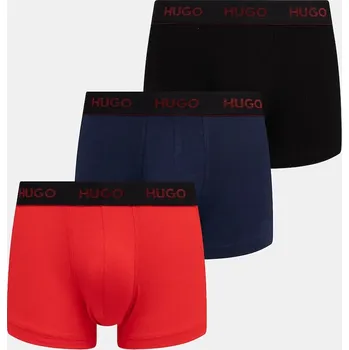 Boxerky Boxerky HUGO TRUNK TRIPLET PACK 3-pack pánské, červená barva, 50532611 33E, vel. XS