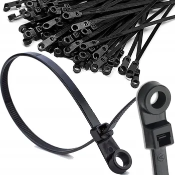 MONTÁŽNÍ DRŽÁK PÁSKOVÝ SVORKA PRO UPEVNĚNÍ KABELŮ CHRÁNIČEK UV 4,8x300 100KS