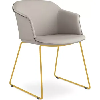 Jednací židle Konferenční křeslo Wave 032-Q-N16 (drátěná kostra medová žlutá RAL 1005, plastový korpus s vnitřním