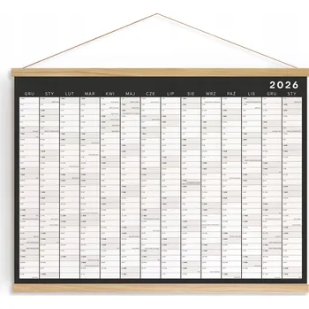Kalendář Nástěnný plánovač na 14 měsíců s dubovým věšákem - Kalendář Svátky A2