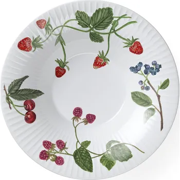 Talíř Polévkový talíř HAMMERSHOI SUMMER - SUMMER BERRIES 21 cm, bílá, porcelán, Kähler