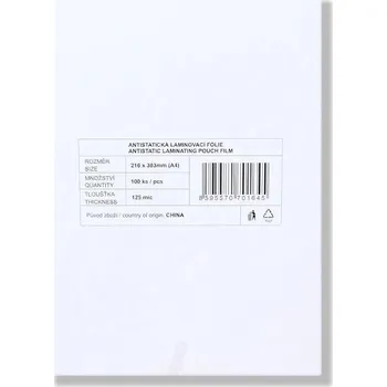 Laminovací fólie Laminovací fólie, A4, 125 mic, 100 ks