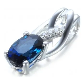 Přívěsek Gems, Originální přívěsek Scarlet, bílé zlato s brilianty a safírem, 585-38-2-4572.1B00.0.00.HSI.602.25