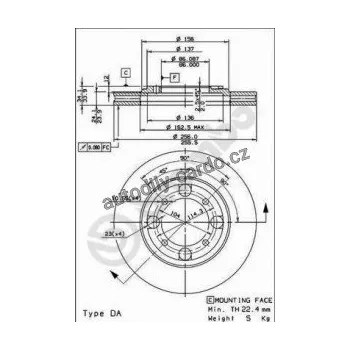 Brzdový kotouč Brzdový kotouč BREMBO 09.6705.10 - MITSUBISHI