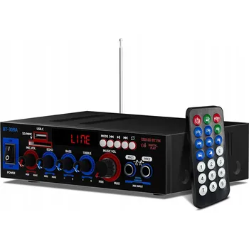Hi-Fi Zesilovač ZESILOVAČ AUDIO BLUETOOTH FM RÁDIO MP3 PŘEHRÁVAČ STEREO VÝKONNÝ ZESILOVAČ