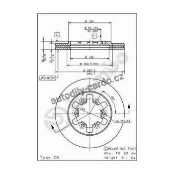 Brzdový kotouč Brzdový kotouč BREMBO 09.5014.10 - NISSAN