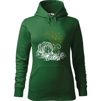 Dámská mikina Mikina - Víno - relaxace a nálada Barva: Lahvově zelená (06), Velikost: XXL, Střih: Dámské