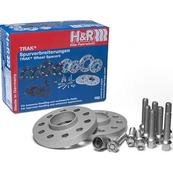 Tuning H&R rozšiřovací podložky šířka 2 × 15mm - BMW řada 5 E60/E61, stříbrné, včetně šroubů