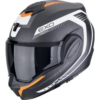 Auto-moto SCORPION přilba EXO-TECH EVO CARBON Cosy matt black/orange - POUŽITÁ vel.M - M