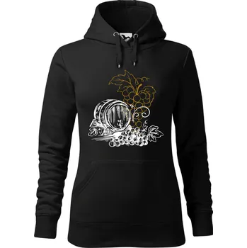 Dámská mikina Mikina - Víno - relaxace a nálada Barva: Černá (01), Velikost: XXL, Střih: Dámské