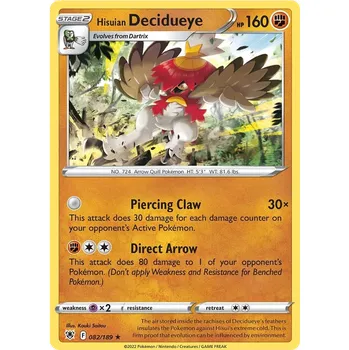 Sběratelská karetní hra Hisuian Decidueye 082/189 - Astral Radiance Typ karty: Reverse Holo