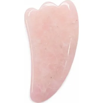 Masážní kámen Gua sha z růženínu tvar ploutve 10 cm délka cca 10,5 cm
