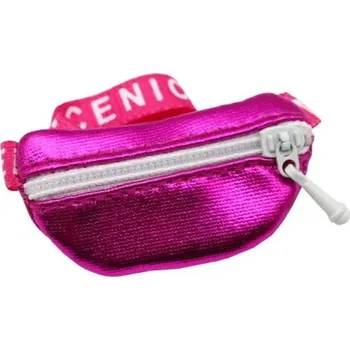 Doplněk pro panenku Labubu lesklá crossbody taška 17 cm Stylová mini ledvinka na zip Různé barvy Malá kabelka přes rameno Moderní módní doplněk růžová