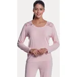 Luisa Moretti Dámské bambusové pyžamo PAOLA, Růžová, V dárkovém boxu, Bambusové vlákno 100%, Dlouhý rukáv - vel. S