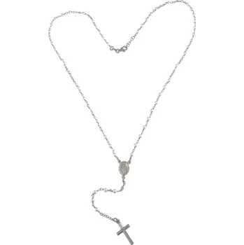 Náhrdelník Stříbrný růženec s perlami délka náhrdelníku 55cm