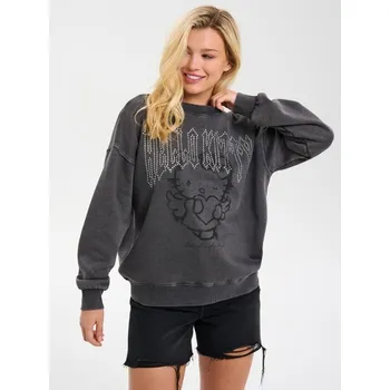 Dámská mikina Sinsay - Mikina s opraným efektem Hello Kitty - zelená - 174DF-96X - 174DF-96X-XS