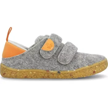 Dívčí bačkory Dětské Barefoot Přezůvky GROUNDIES® Malmö Home Šedo Oranžové