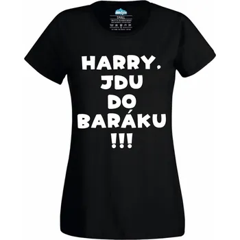 Dámské tričko Dámské tričko Harry, jdu do baráku! Sám doma (Velikost: 4XL, Barva: Černá)
