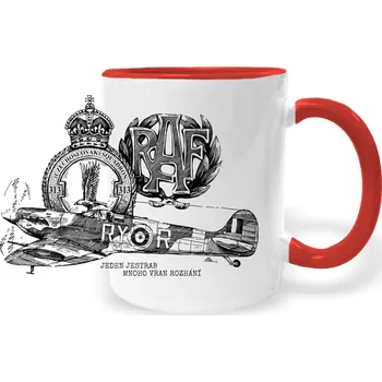 Hrnek - RAF 313 – Jeden jestřáb mnoho vran rozhání Barva: Červená