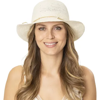 Klobouk Luxusní dámský letní panamský nemačkavý klobouk s širší krempou a kulatou korunou - Brigitte - Mayser Velikost: 59 cm (L)