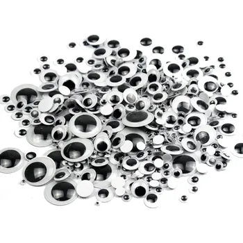 100 ks Nalepovací pohyblivé oči 7 velikostí 5–30 mm Plastové oči pro tvoření Ruční práce Dekorace DIY kreativní sady