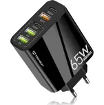 Techsuit PentaXPower CHC2 Nabíječka 5v1 USB + Type-C 65W GaN Černá