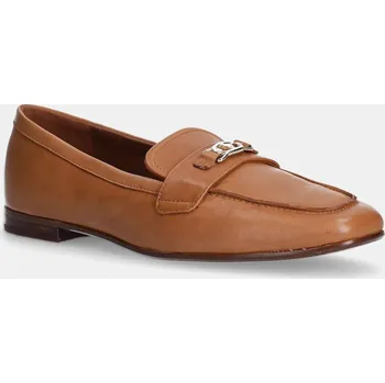 Dámské mokasíny Kožené mokasíny Aldo JOANA dámské, hnědá barva, na plochém podpatku, 13917700 88X, EUR 37