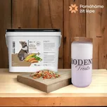 Pomáháme žít lépe Skleněná dóza/nádoba s víčkem na pamlsky/granulky pro hlodavce - RODENT TREATS 950 ml