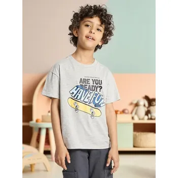 Chlapecké oblečení Sinsay - Tričko s krátkým rukávem - šedá - 046FT-09M - 046FT-09M-104