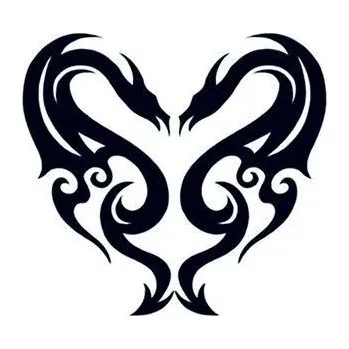 Odstranitelné tetování Dva draci - tribal nalepovací tetování