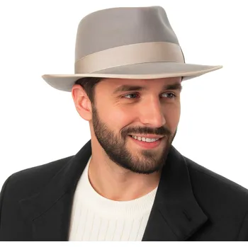Klobouk Šedý klobouk Fedora Bogart - Mayser - Mio Velikost: 55 cm (S)