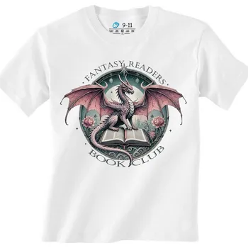 Dívčí oblečení Dětské tričko Klub Fantasy Čtenářů Dračí Strážce Knih (Barva: Bílá)