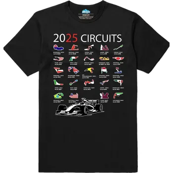 Pánské tričko Wolken.cz Závodní Okruhy Formule 1 2025 Černá