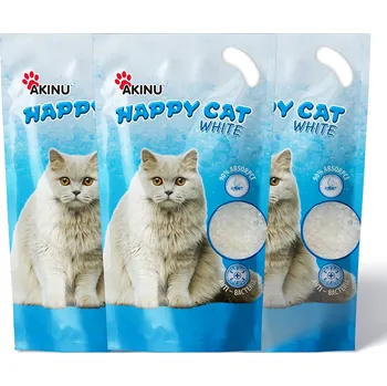 Akinu HAPPY CAT Silika gel bílý stelivo pro kočky 3 x 3,6 l