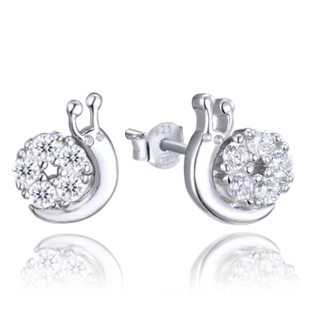 Náušnice Moonlit Stříbrné náušnice šneci se zirkony