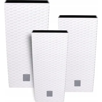 Květináč Plast Květináč bílý Botle 40 cm x 40 x 75 cm