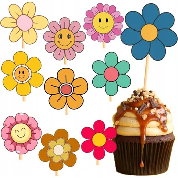 Obraz TOPER NA DORT TOPPER KVĚTINY OZDOBA MUFFINY DEKORACE