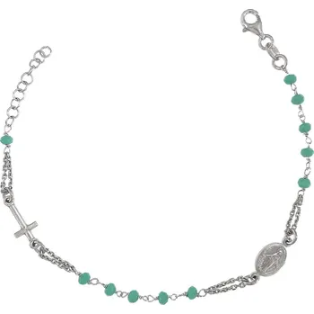 Náramek Náramek růženec zelené korálky délka náramku 20cm