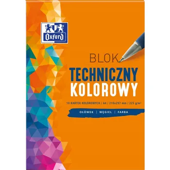 Blok Technický blok Oxford A4, 10 listů, 225 g, barevný