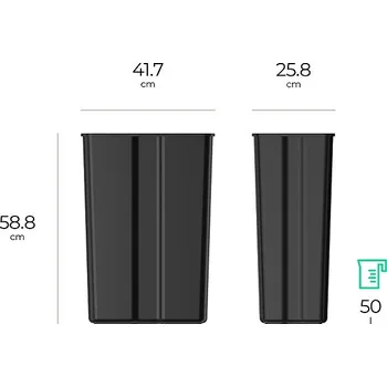 Odpadkový koš Siguro SmartSort, vnitřní nádoba do koše na tříděný odpad, 50 l