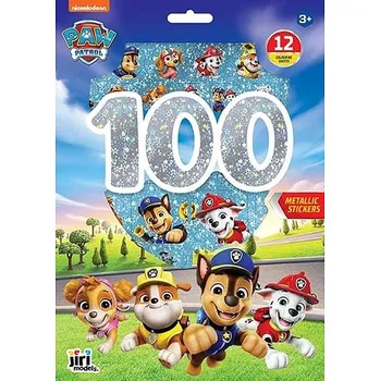 100 metalických samolepek s omalovánkovými listy Tlapková patrola Kniha