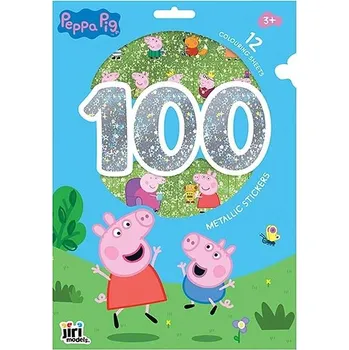 100 metalických samolepek s omalovánkovými listy Prasátko Peppa Kniha