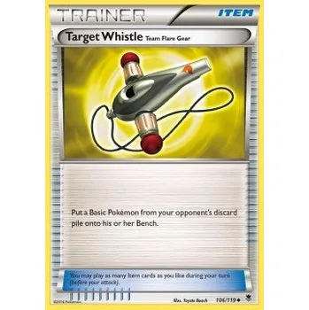 Volný čas Pokémon PHF 106/119 Target Whistle Team Flare Gear - Phantom Forces Stav: Good, Verze: NORMAL