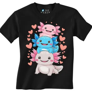 Chlapecké tričko Dětské tričko Věž z Axolotlů (Velikost: 3-4, Barva: Černá)