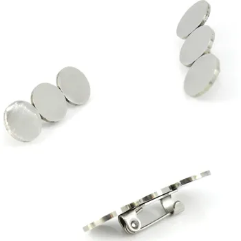 Materiál na výrobu šperku Ocelový komponent na Brož s 3x 10mm ploškou - 1Ks - Nerez RL